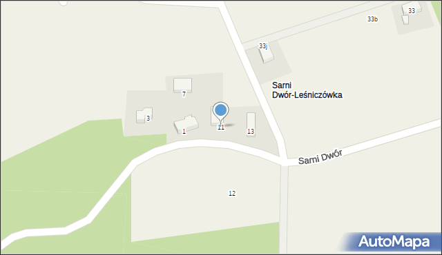 Somonino, Sarni Dwór, 11, mapa Somonino