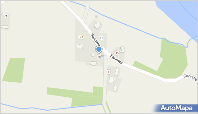 Sośnica, Sanowa, 28, mapa Sośnica