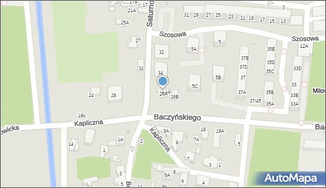 Sosnowiec, Saturnowska, 26A, mapa Sosnowca