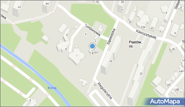 Sosnowiec, Sąsiedzka, 4, mapa Sosnowca