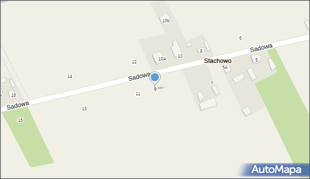 Stachowo, Sadowa, 9, mapa Stachowo