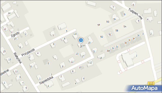 Stare Bielice, Sąsiedzka, 15, mapa Stare Bielice