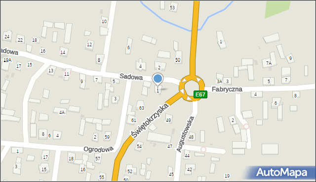 Suchowola, Sadowa, 1, mapa Suchowola