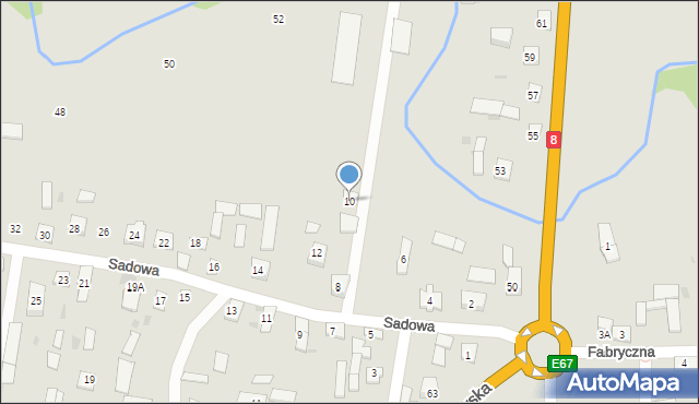 Suchowola, Sadowa, 10, mapa Suchowola