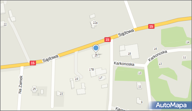 Szabda, Sądowa, 15, mapa Szabda