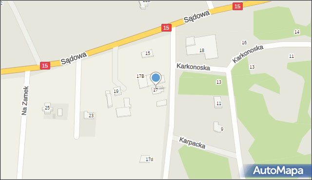 Szabda, Sądowa, 17, mapa Szabda