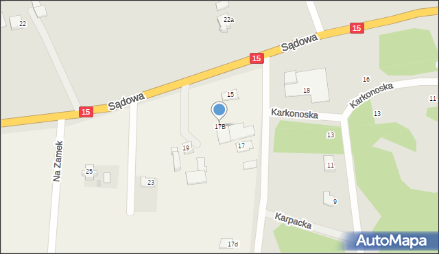 Szabda, Sądowa, 17B, mapa Szabda