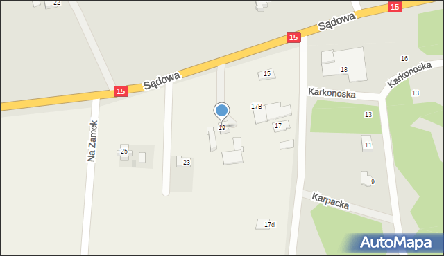 Szabda, Sądowa, 19, mapa Szabda