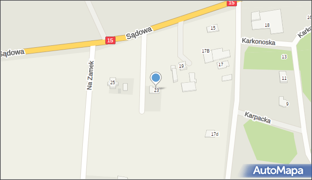 Szabda, Sądowa, 23, mapa Szabda