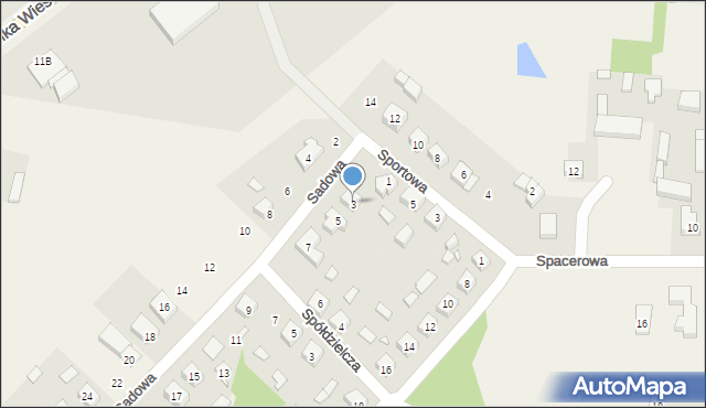 Szadkowice-Ogrodzim, Sadowa, 3, mapa Szadkowice-Ogrodzim