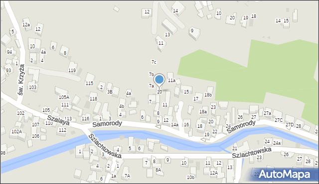 Szczawnica, Samorody, 10, mapa Szczawnica