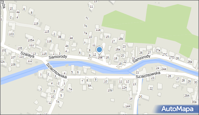 Szczawnica, Samorody, 14a, mapa Szczawnica