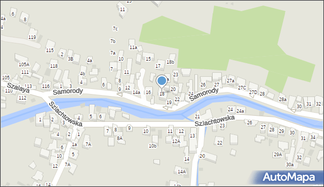 Szczawnica, Samorody, 18, mapa Szczawnica