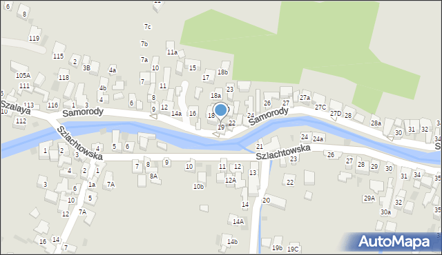 Szczawnica, Samorody, 19, mapa Szczawnica