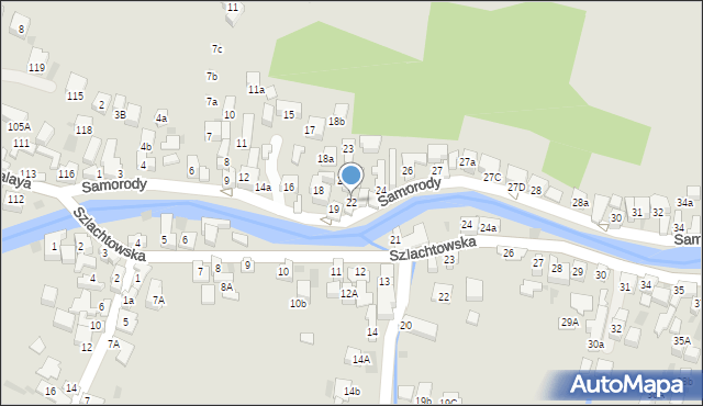 Szczawnica, Samorody, 22, mapa Szczawnica