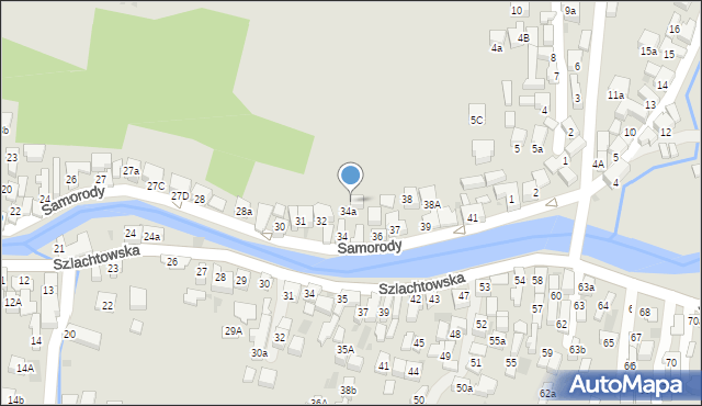 Szczawnica, Samorody, 35, mapa Szczawnica