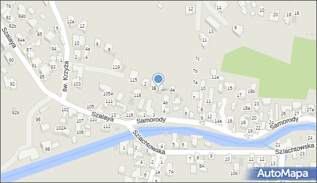 Szczawnica, Samorody, 3a, mapa Szczawnica