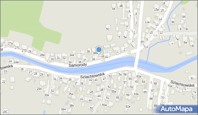 Szczawnica, Samorody, 40, mapa Szczawnica