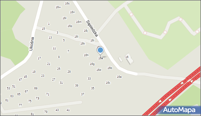 Szczecin, Sąsiedzka, 16e, mapa Szczecina