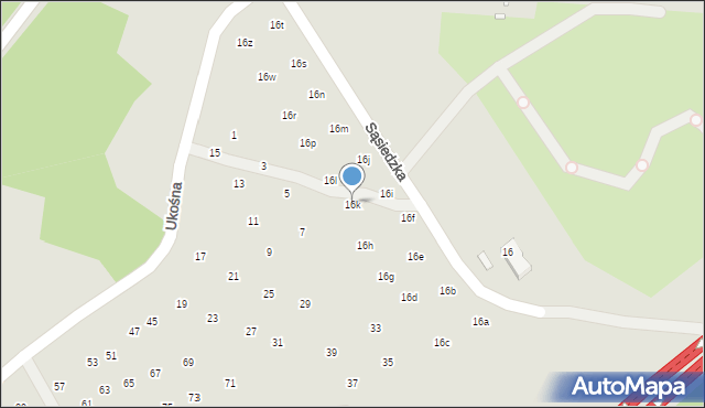 Szczecin, Sąsiedzka, 16k, mapa Szczecina