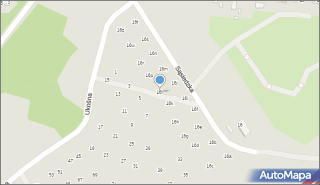 Szczecin, Sąsiedzka, 16l, mapa Szczecina