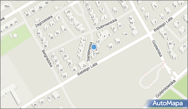 Szczecin, Sarajewska, 2, mapa Szczecina