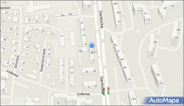 Szczecin, Santocka, 26, mapa Szczecina