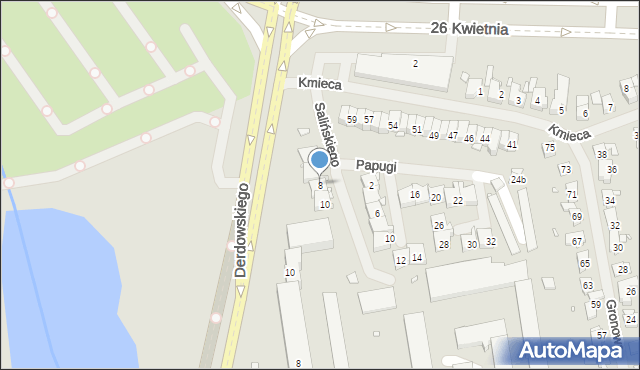 Szczecin, Salińskiego Stanisława Marii, 8, mapa Szczecina