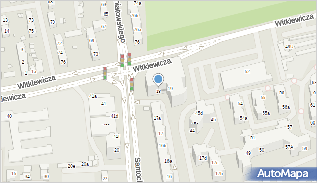 Szczecin, Santocka, 18, mapa Szczecina