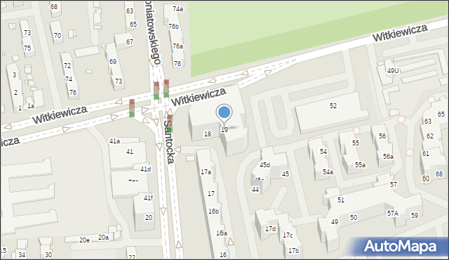 Szczecin, Santocka, 19, mapa Szczecina