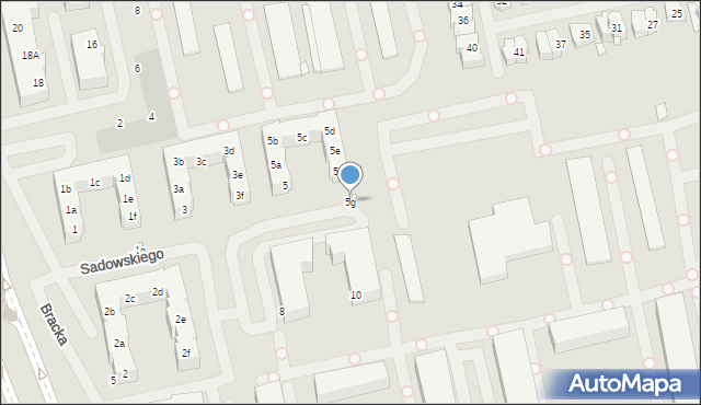 Szczecin, Sadowskiego Zygmunta, gen., 5g, mapa Szczecina