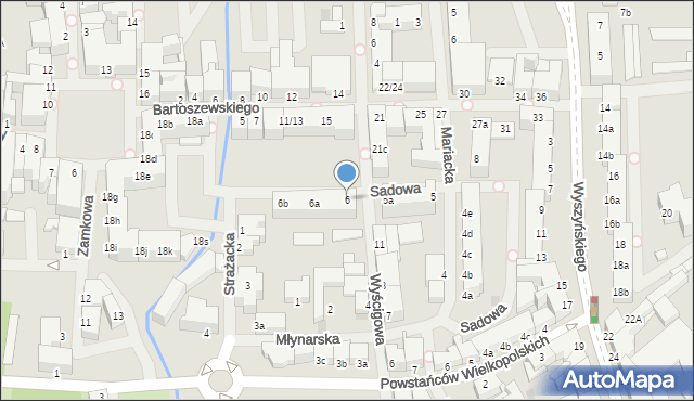 Szczecinek, Sadowa, 6, mapa Szczecinek