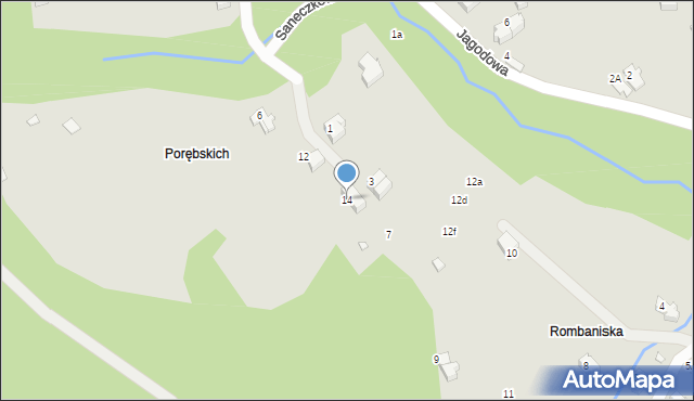 Szczyrk, Saneczkowa, 14, mapa Szczyrk