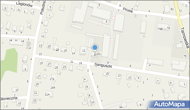 Tarnowiec, Sanguszki Romana, 10, mapa Tarnowiec