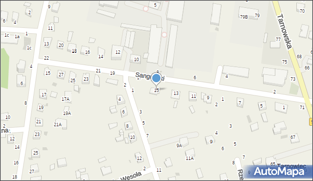 Tarnowiec, Sanguszki Romana, 15, mapa Tarnowiec