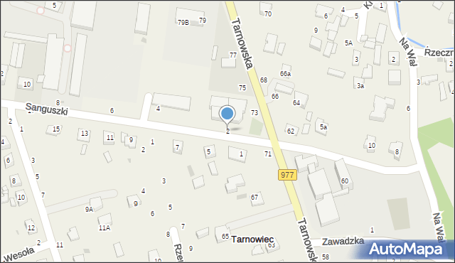 Tarnowiec, Sanguszki Romana, 2, mapa Tarnowiec