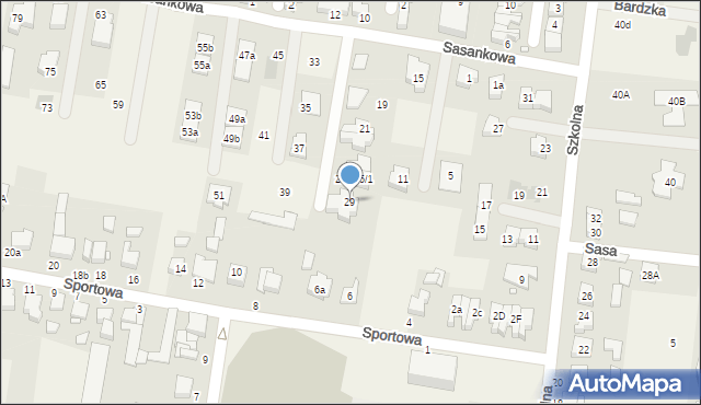 Tarnowo Podgórne, Sasankowa, 29, mapa Tarnowo Podgórne