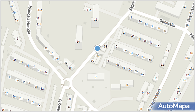 Tczew, Saperska, 8A, mapa Tczew