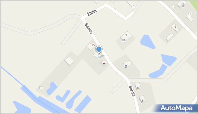 Tomaszkowo, Sarnia, 13, mapa Tomaszkowo