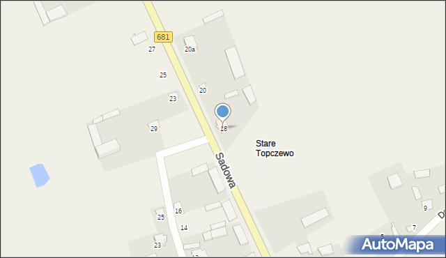 Topczewo, Sadowa, 18, mapa Topczewo