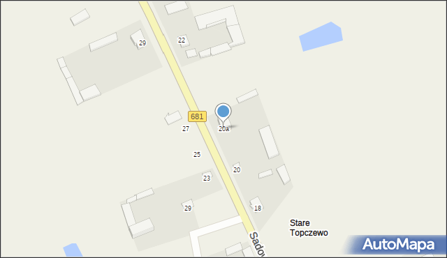 Topczewo, Sadowa, 20a, mapa Topczewo