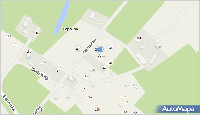 Topolina, Sarmacka, 24a, mapa Topolina