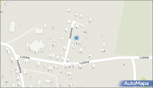 Trzebinia, Sadowa, 4, mapa Trzebinia