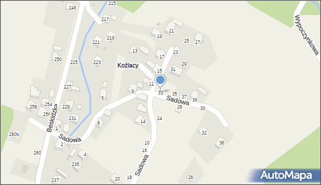 Trzebinia, Sadowa, 33, mapa Trzebinia