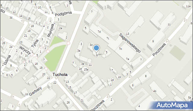 Tuchola, Saganowskiego Stanisława, 4, mapa Tuchola