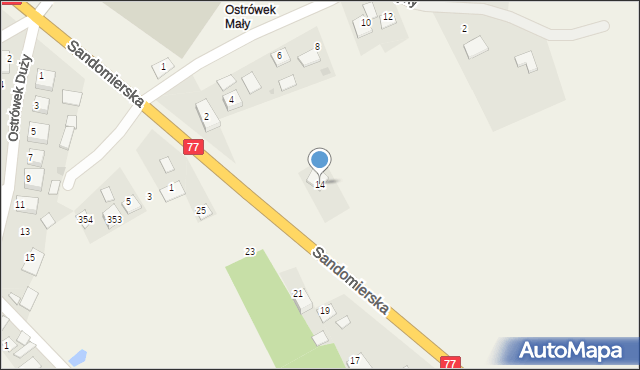 Turbia, Sandomierska, 14, mapa Turbia