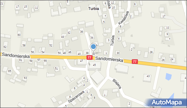 Turbia, Sandomierska, 32, mapa Turbia