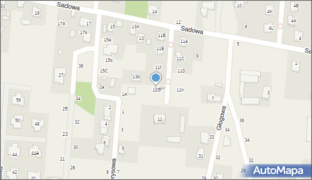 Ustanów, Sadowa, 11G, mapa Ustanów