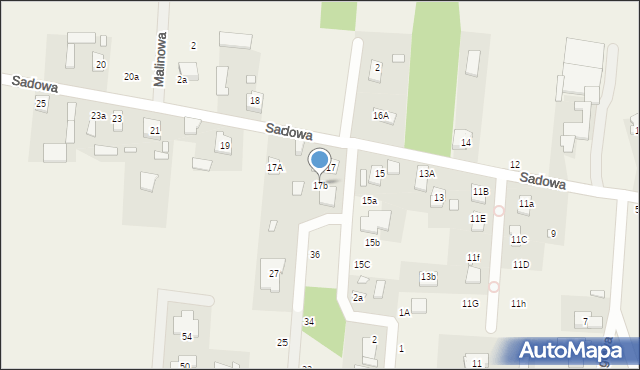 Ustanów, Sadowa, 17b, mapa Ustanów