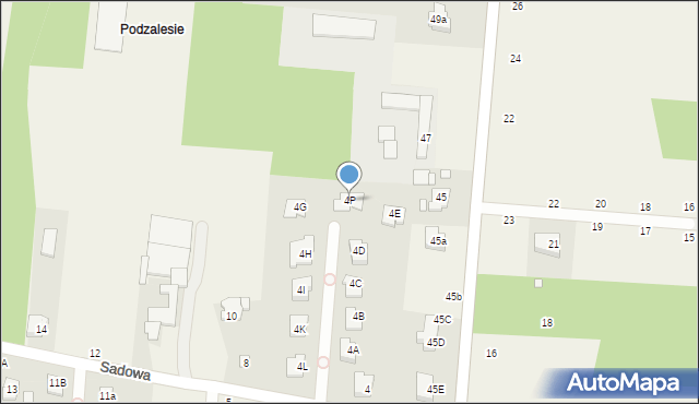 Ustanów, Sadowa, 4P, mapa Ustanów